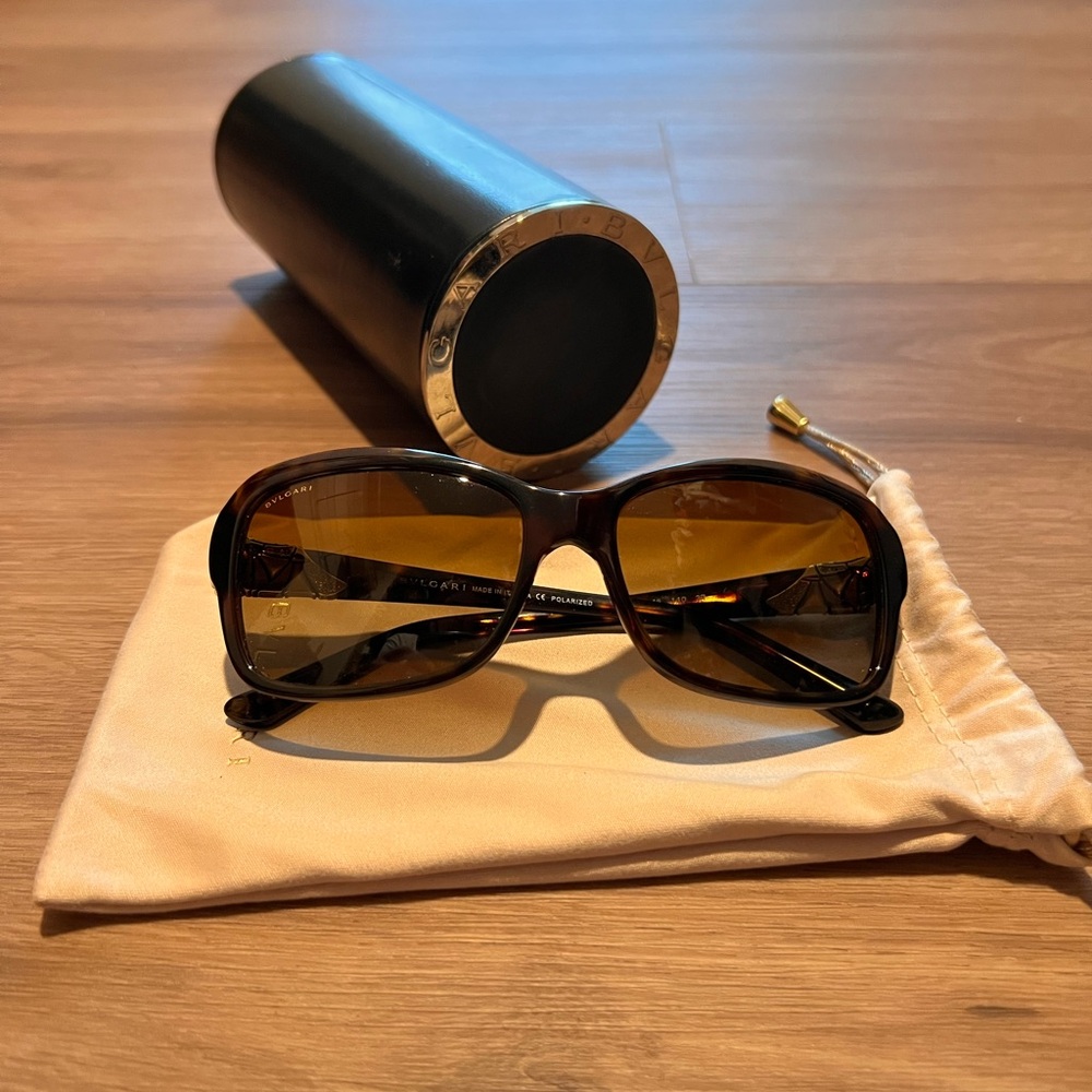 Bulgari Brown and Gold Sunglasses